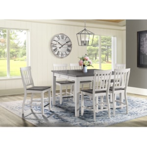 Elements International Kayla 7 Piece Counter Height Dining Set Johnny Janosik Pub Table And Stool Sets