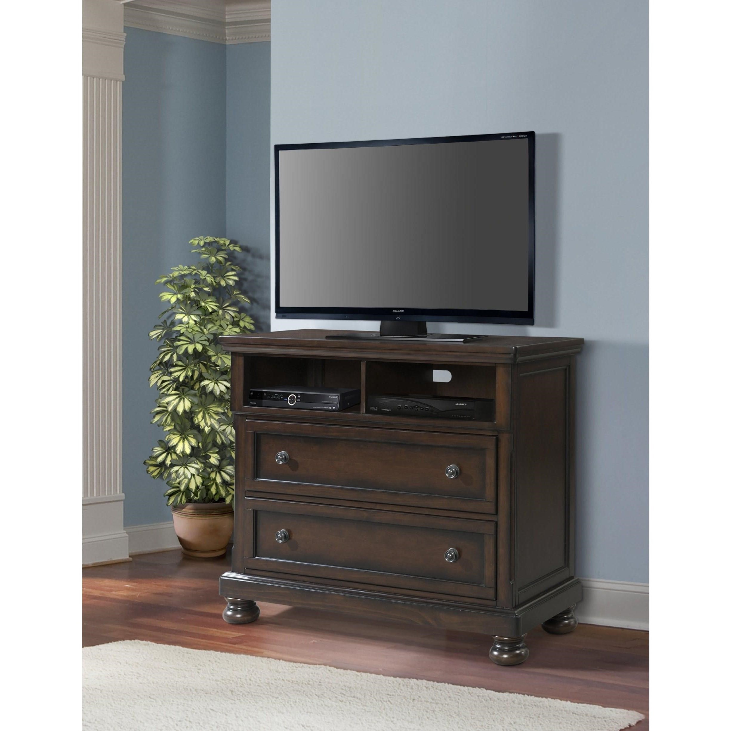 Elements International Kingston Media Chest With Rich Walnut