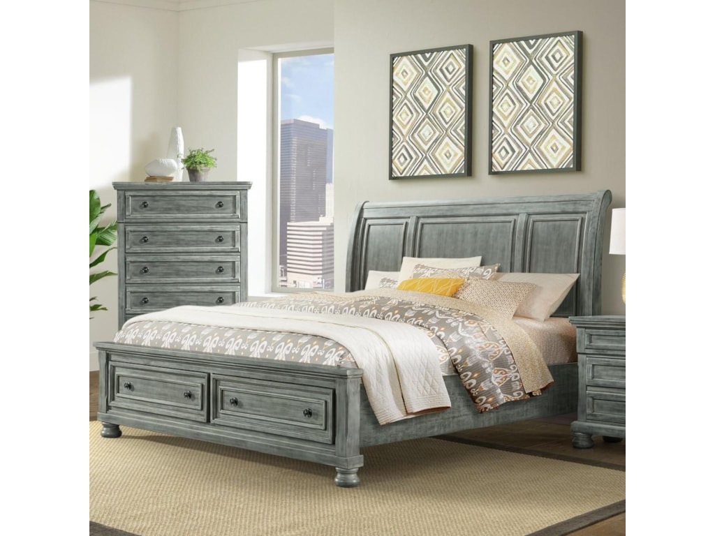 Elements Kingston Gray5 PC King Bedroom Group