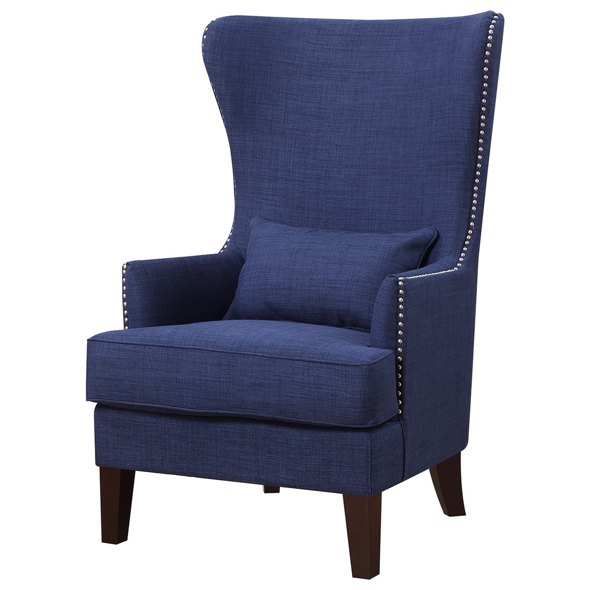 Elements Kori Transitional Accent Chair With Nailhead Trim Royal
