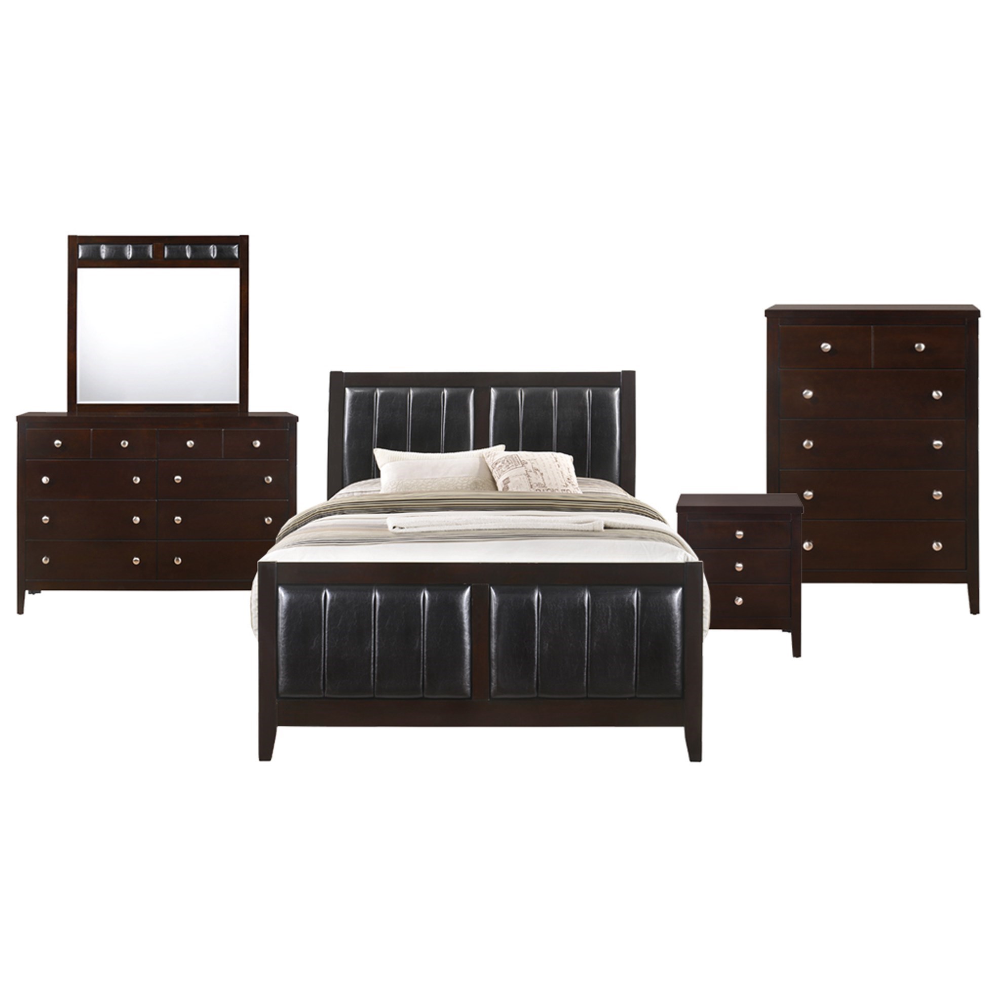 Elements International Lawrence Lw100qb5pc Queen Bedroom Group Household Furniture Bedroom Groups