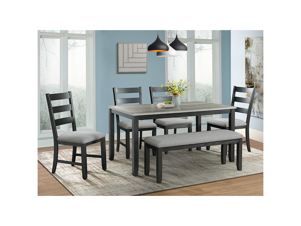 Elements Martin Rustic Dining Table Set With Bench Royal Furniture Table Chair Set With Bench