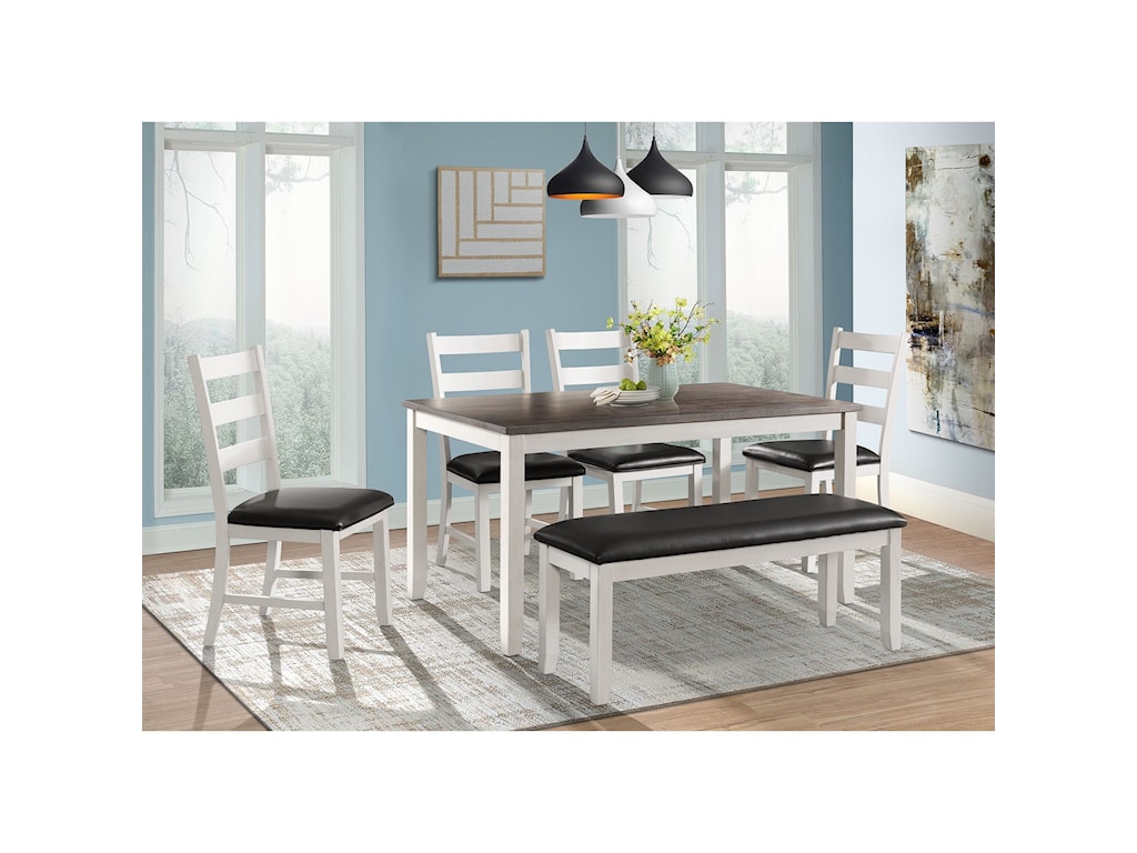 Elements Martin Rustic Dining Table Set With Bench Royal Furniture Table Chair Set With Bench