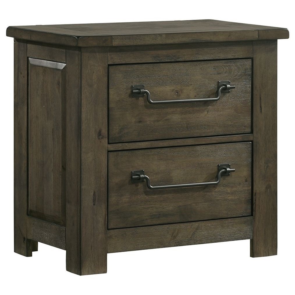 Elements International Maverick Modern Farmhouse Nightstand With Usb Port Lindy S Furniture Company Nightstands