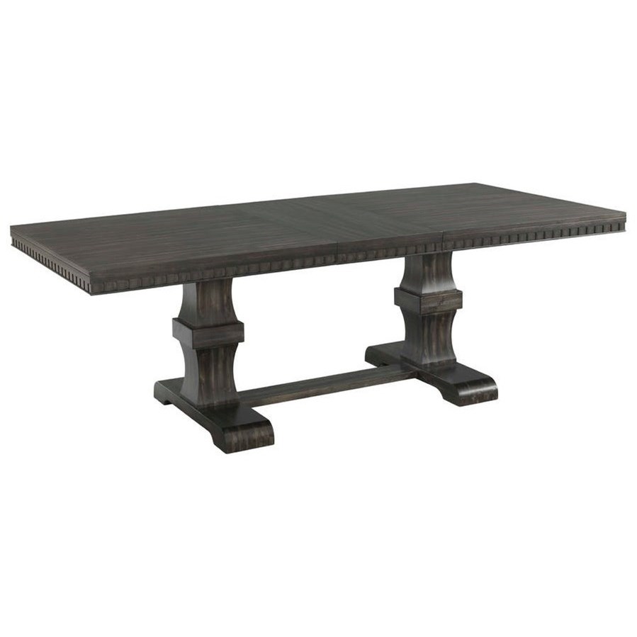 Elements International Morrison Pedestal Dining Table With Dentil