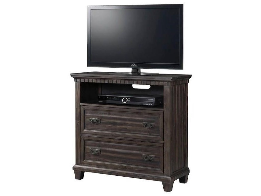 Elements Morrison Ornate Grey Media Chest Royal Furniture