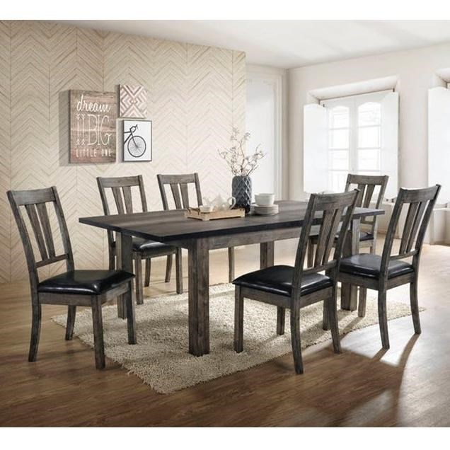Elements International Nathan Dnh100cp7pc Rustic 7 Piece Dining