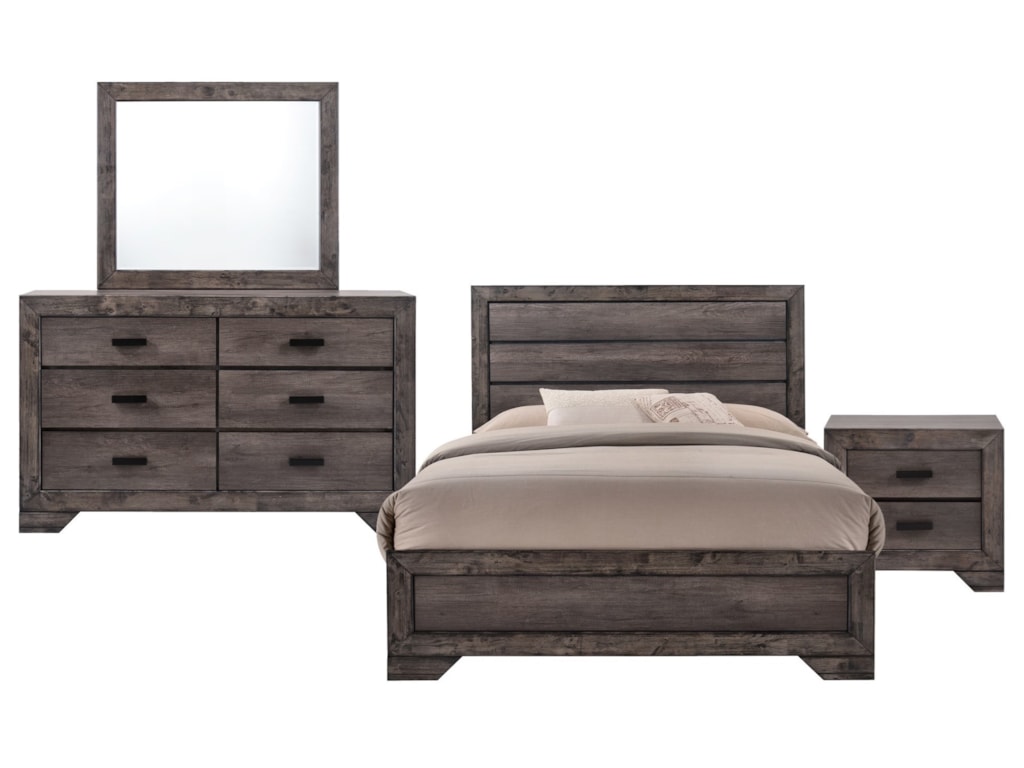 Elements International Nathan Nh100tb4pc Twin Panel Bedroom Set