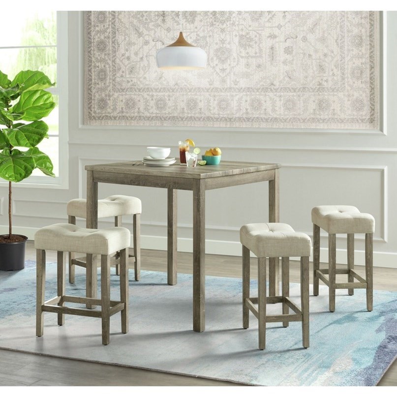 Elements International Oak Lawn 5 Piece Counter Height Dining Set
