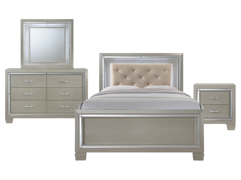 Elements Platinum Full 4 Piece Bedroom Group Royal Furniture Bedroom Groups