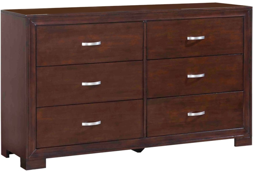 Elements International Raven Contemporary 6 Drawer Dresser Van Raven Contemporary 6 Drawer Dresser