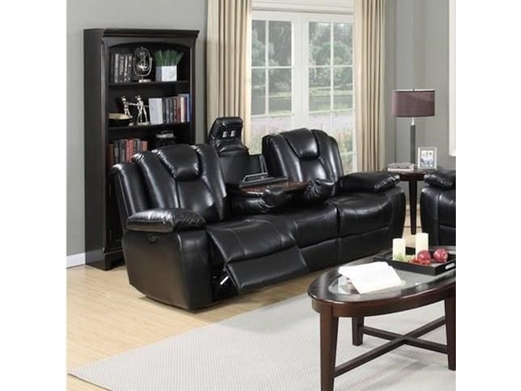 M Reclining Sofa With Drop Down Console And Led