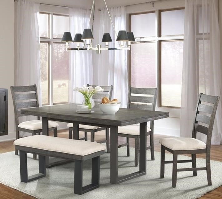 Elements International Sawyer Rustic Table Set with Bench | Miskelly ... Elements International Sawyer Rustic Table Set with Bench | Miskelly ...