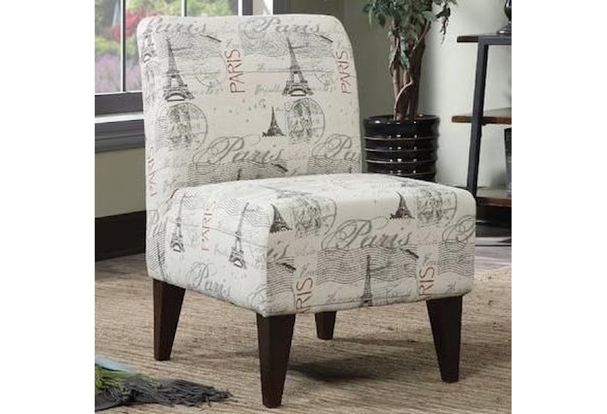 Elements International Scarlett Slipper Chair With Espresso Legs Lindy S Furniture Company Upholstered Chairs
