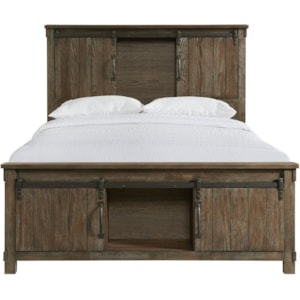 Elements International Scott Modern Farmhouse Queen Bed With