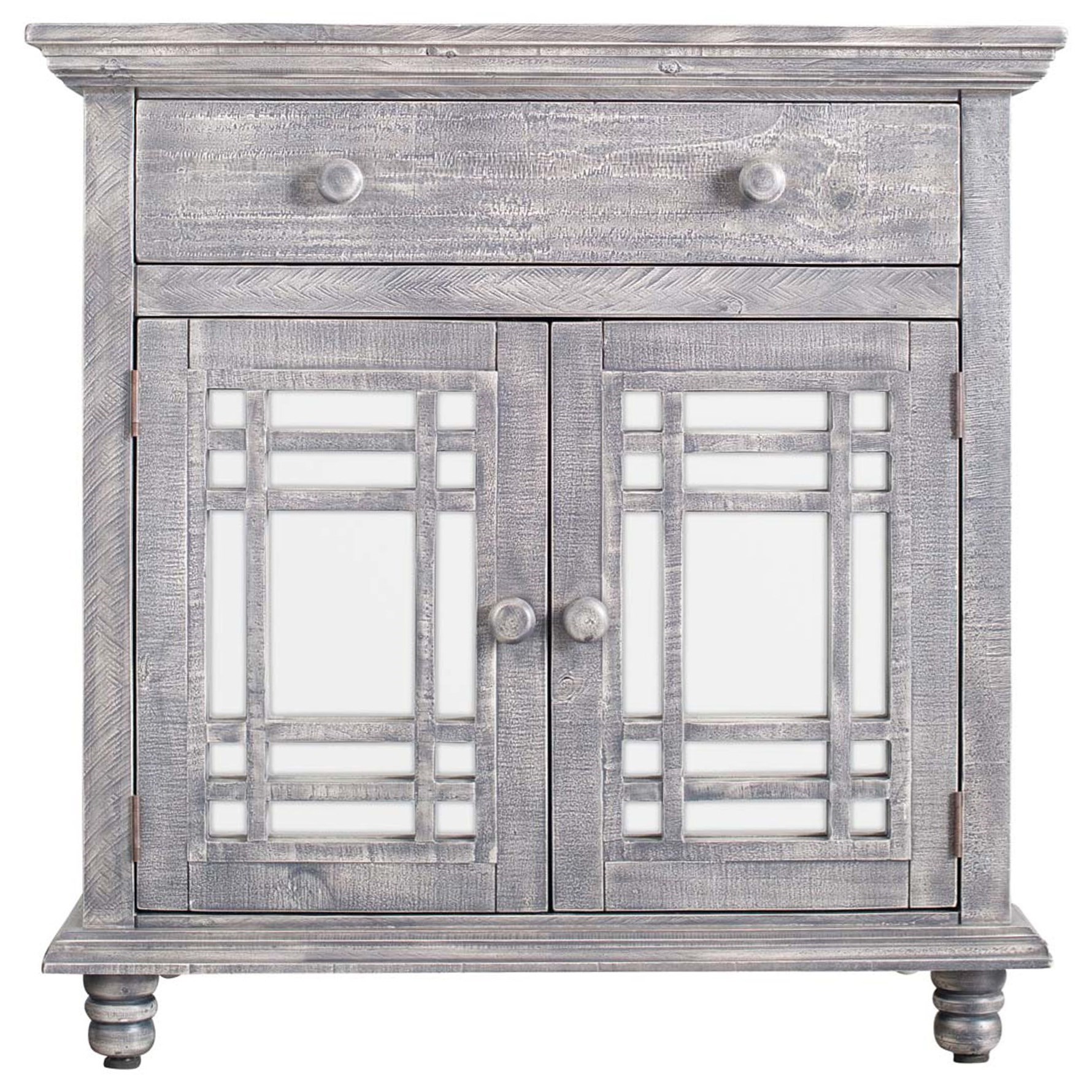 Elements Sergio Rustic 2 Door Accent Chest With Mirrored Front