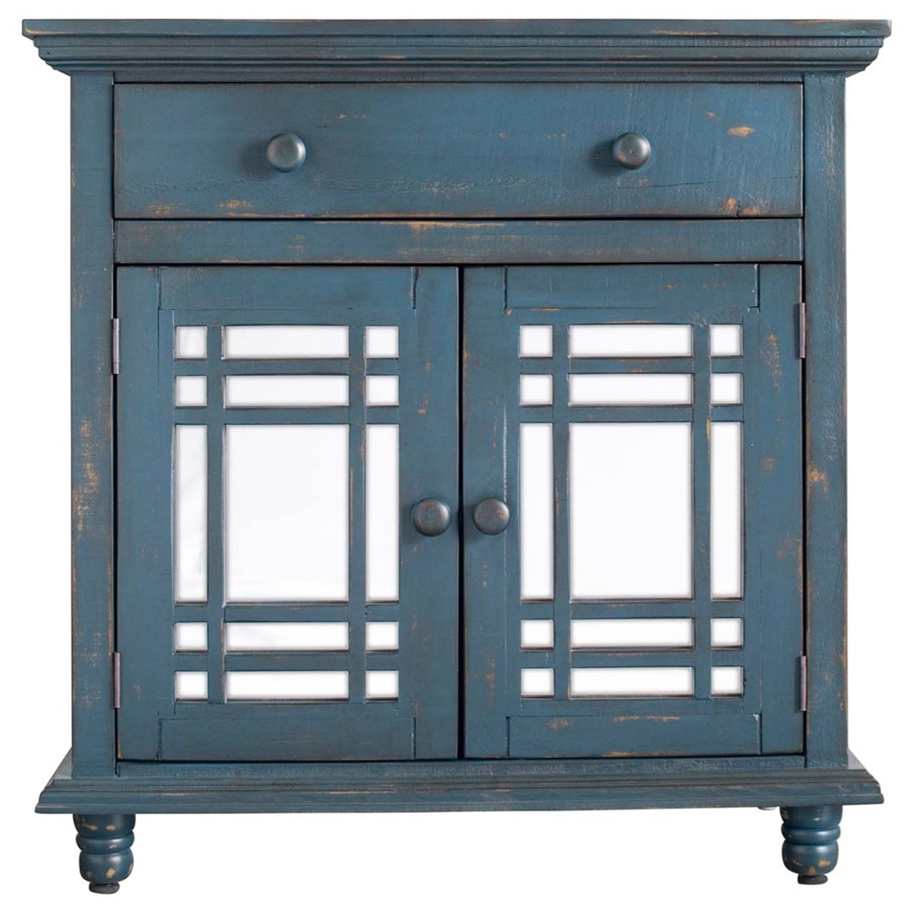 Elements Sergio Rustic 2 Door Accent Chest With Mirrored Front