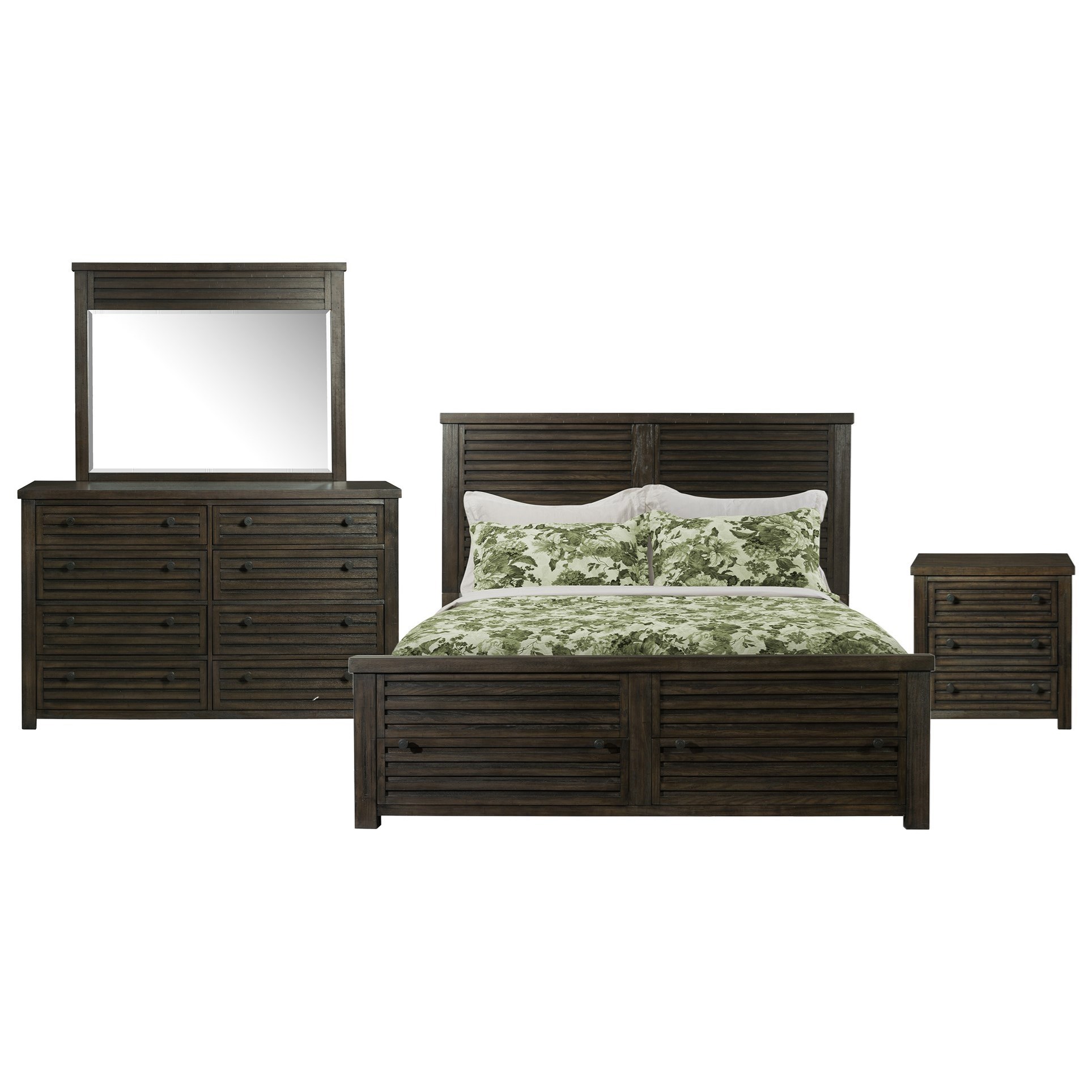 Elements International Shelter Bay 4 Piece Queen Bedroom Set