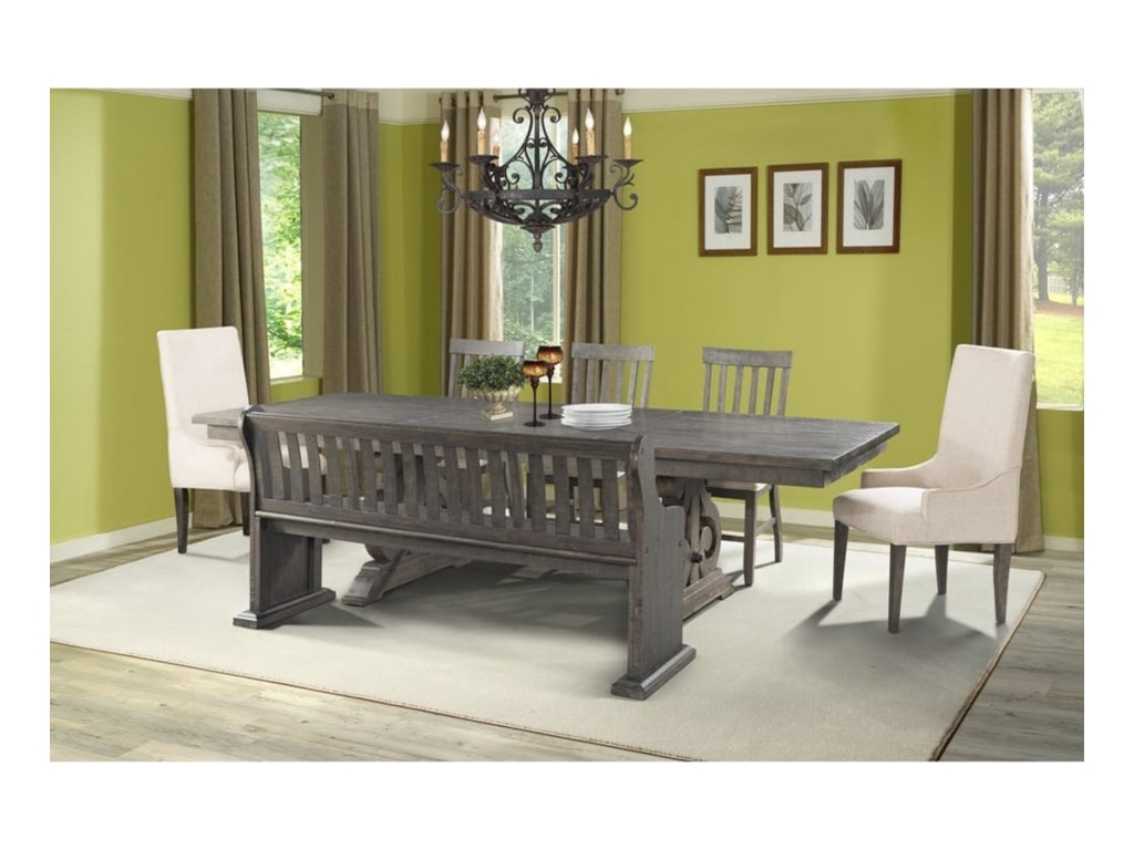 Elements International Stone Dining Table Set With Bench John V Elements International Stonedining Table Set With Bench