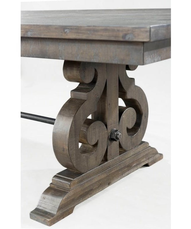 Elements International Stone Dining Table With Decorative Scroll Elements International Stonedining Table