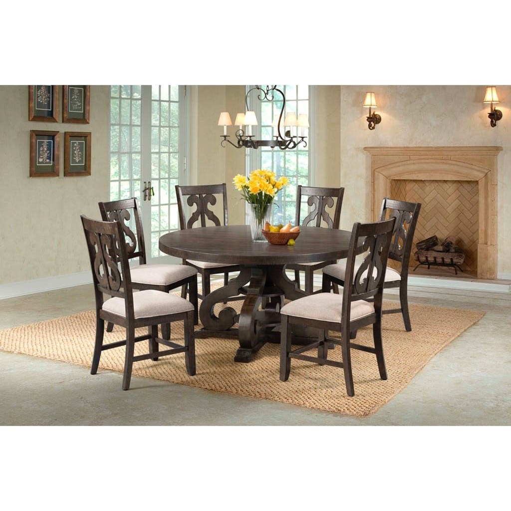 Elements International Stone Round Pedestal Dining Table Lindy S Furniture Company Kitchen Tables