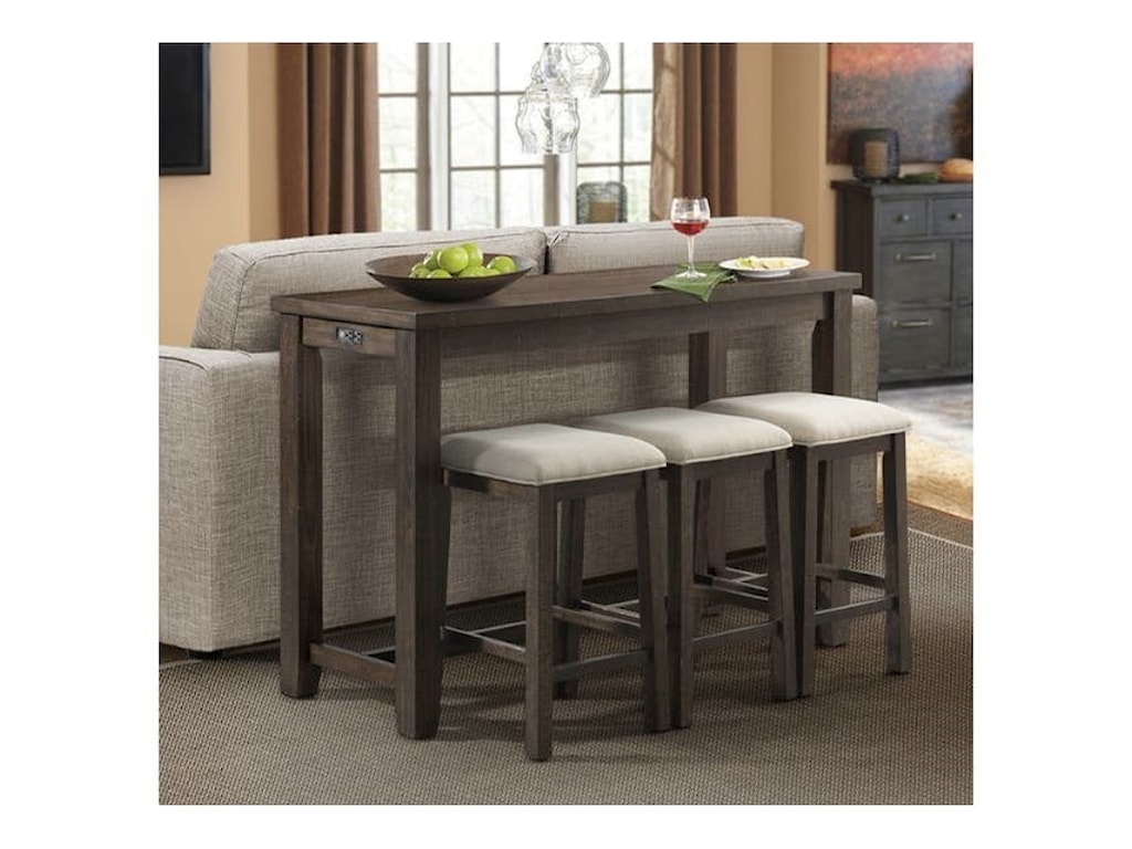 Elements Stone Counter Height Bar Table Set With Three Stools Royal Furniture Pub Table And Stool Sets
