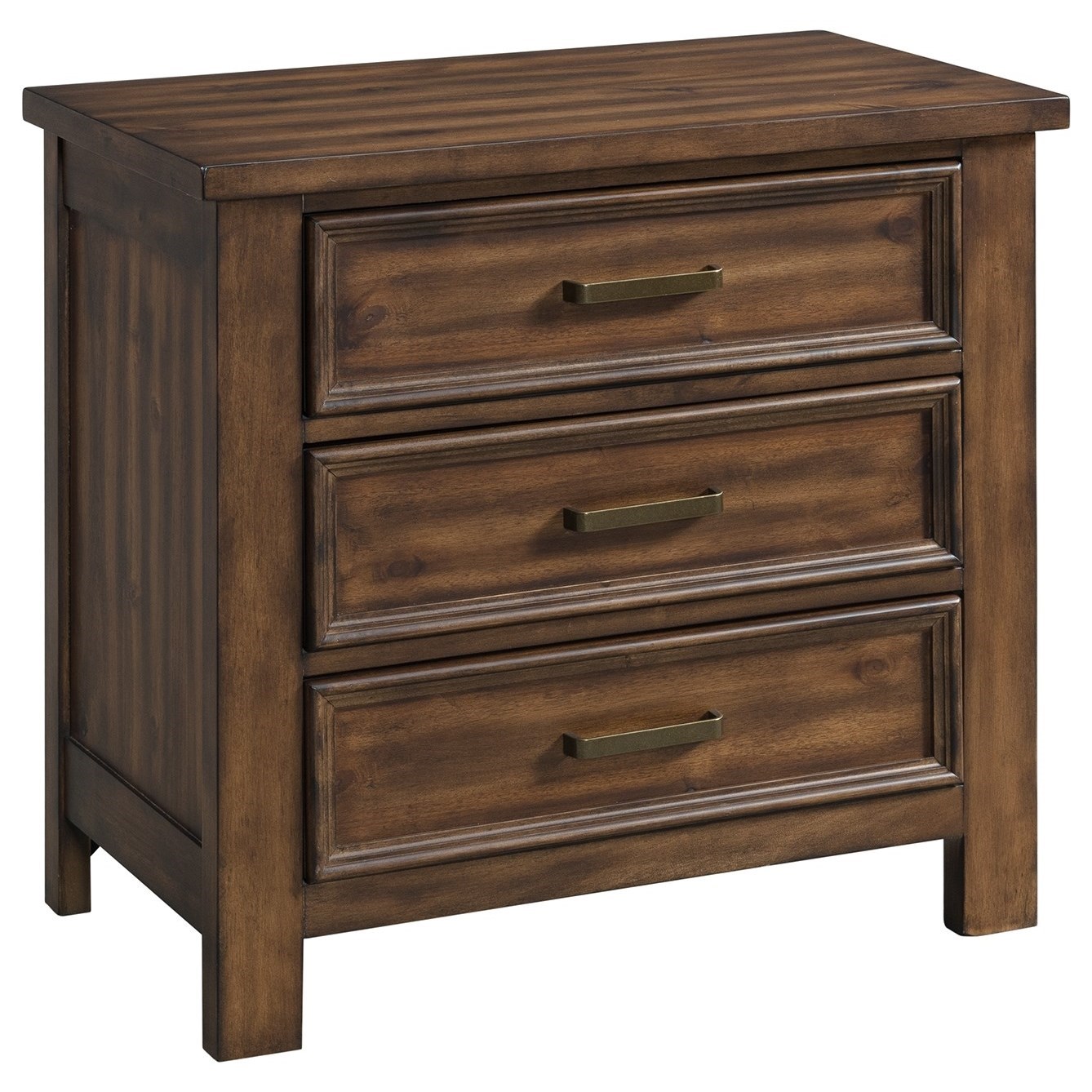 Elements Sullivan Transitional 3 Drawer Nightstand With Felt Lined Top Drawer Royal Furniture Nightstands