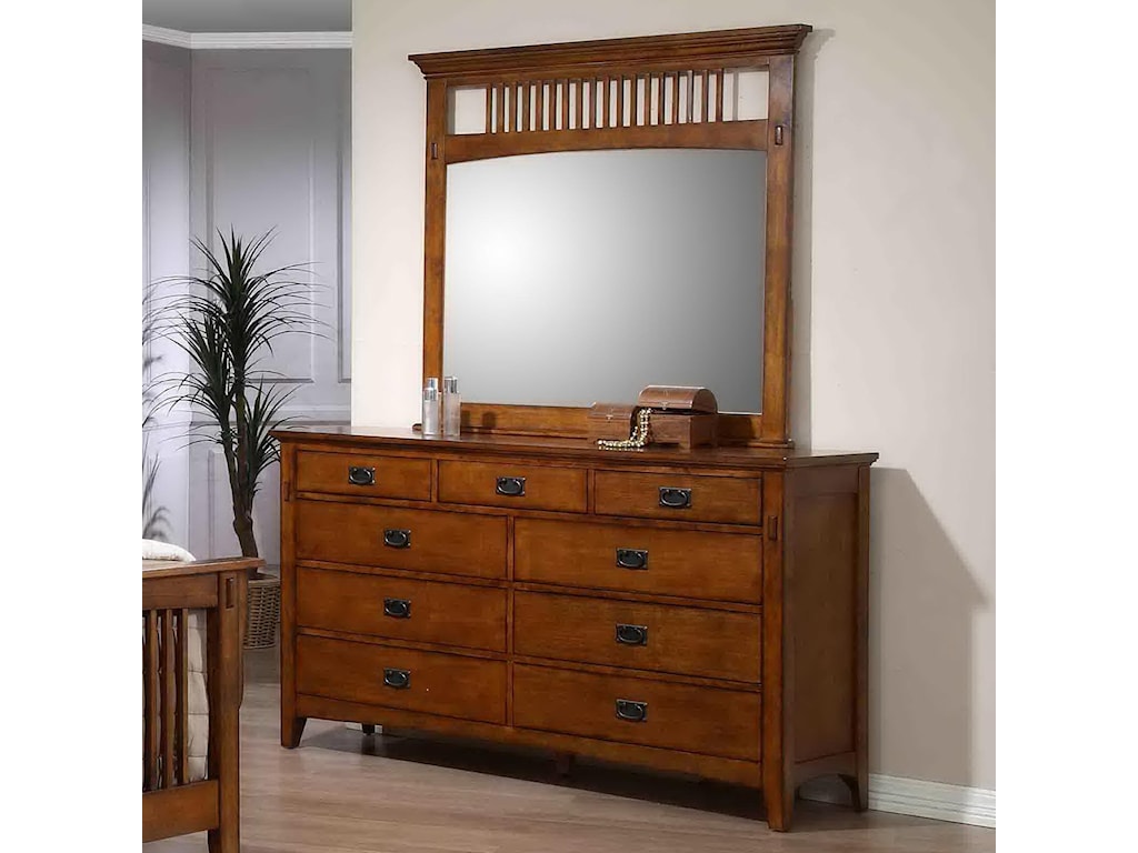 Elements International Trudy Mission Style Double Dresser