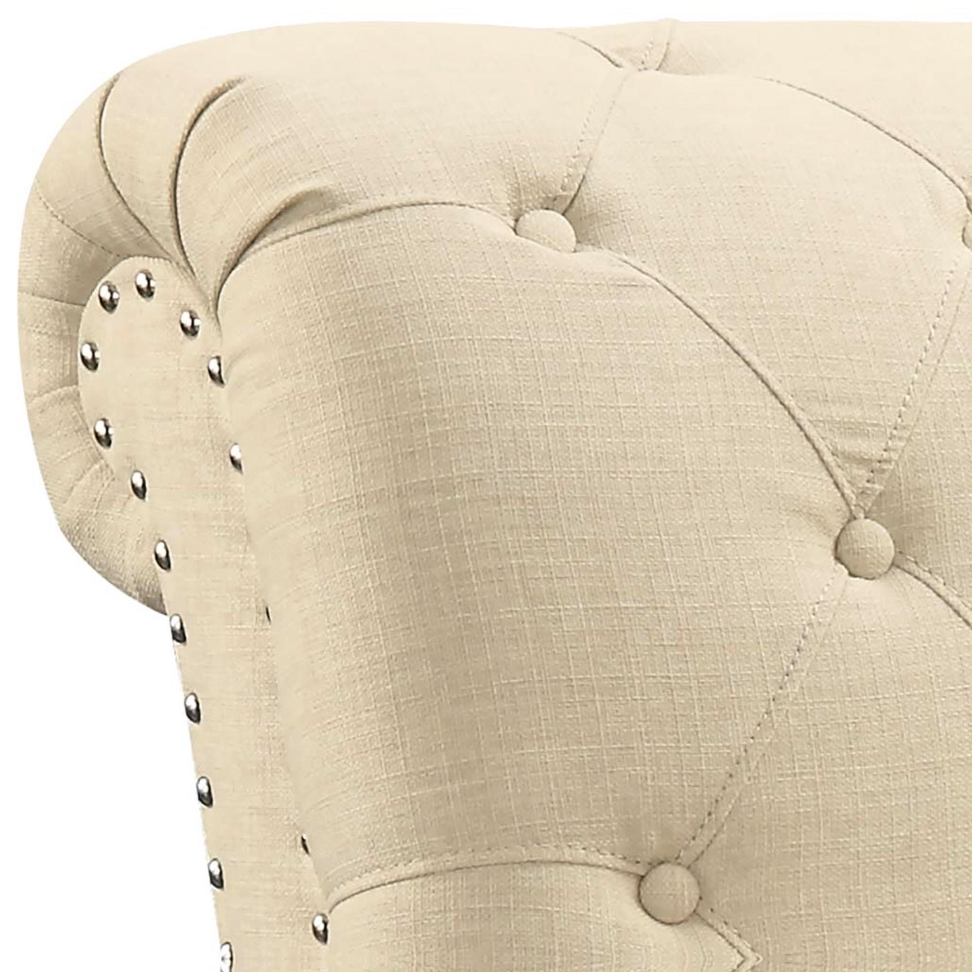 Elements International Twain Utw082101 Glam Armless Chair With Nailhead Trim And Button Tufting Beck S Furniture Upholstered Chairs