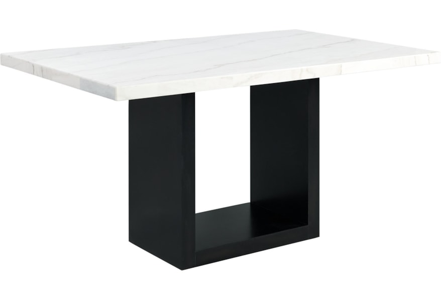Elements International Valentino Contemporary Marble Counter Height Dining Table Bullard Furniture Pub Tables