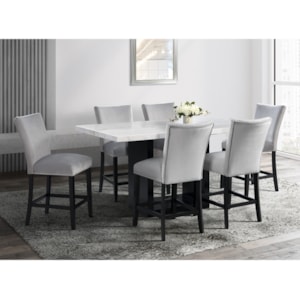 Elements International Valentino Contemporary 7 Piece Dining Set