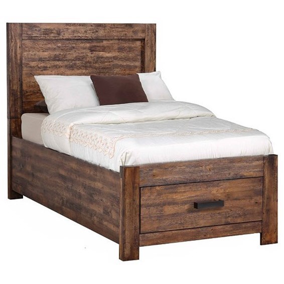 low twin bed with storage