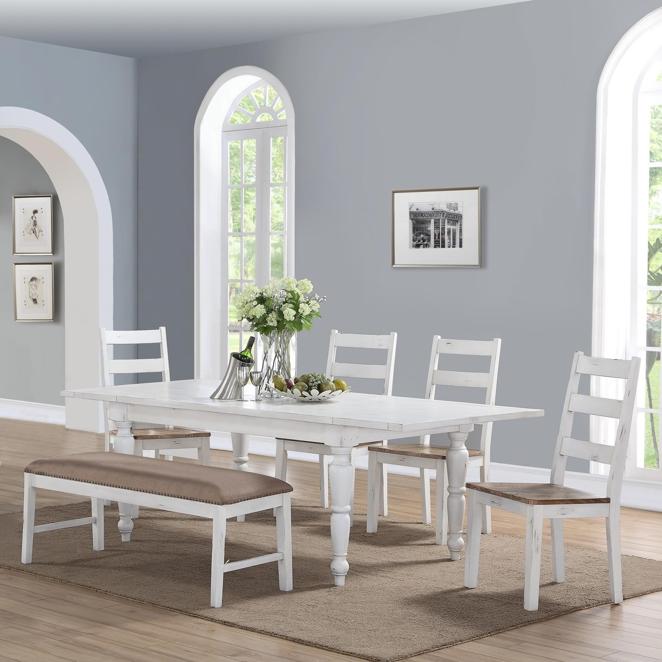 Emerald Abaco Rustic Dining Table And Chair Set With Bench