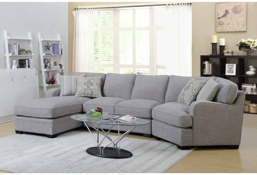 Emerald Analiese U4315 11 12 16 03 K Transitional Sectional Sofa With Chaise Northeast Factory Direct Sectional Sofas