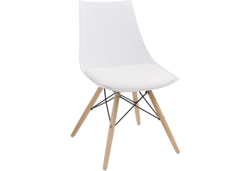 Emerald Annette Dining Chair With Pu Seat Wood Base And Metal
