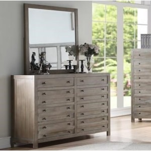 Emerald Briar Crest Vintage 8 Drawer Dresser And Mirror Set Wilson S Furniture Dresser Mirror Sets