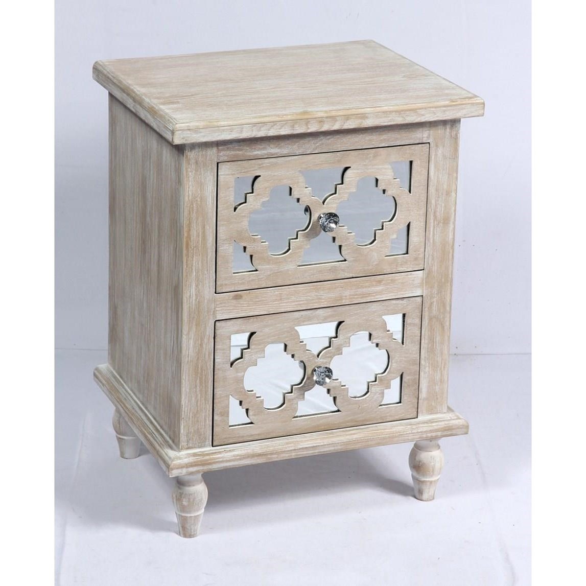 Emerald Canterwood Ac701 04 Vintage Mirrored Accent Chest With 2 Drawers Northeast Factory Direct End Tables