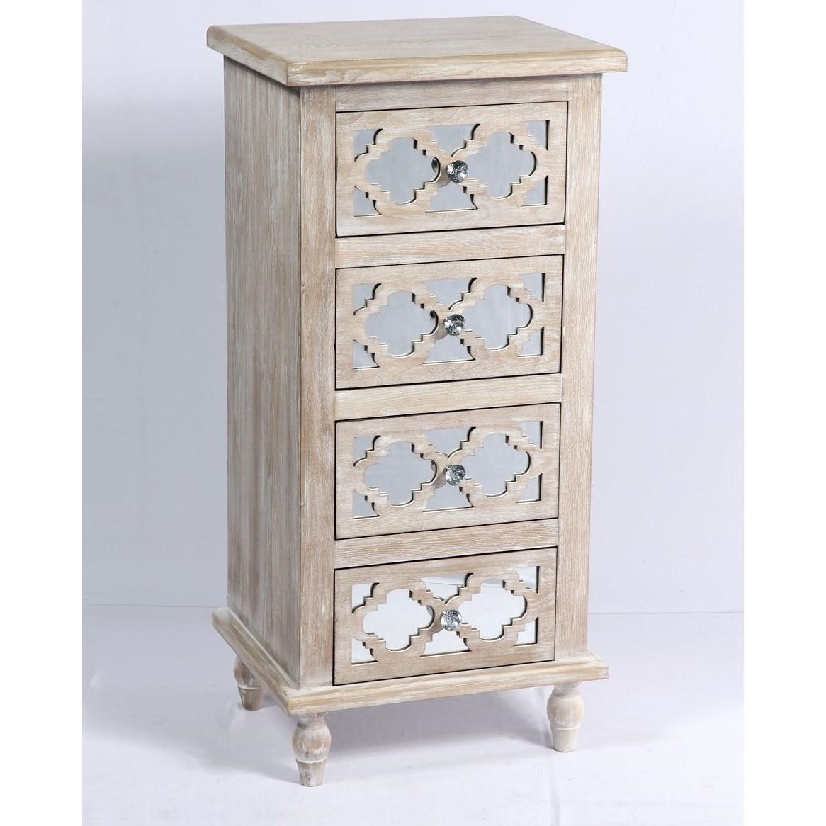 Emerald Canterwood Ac701 09 Vintage Mirrored Accent Cabinet With 4