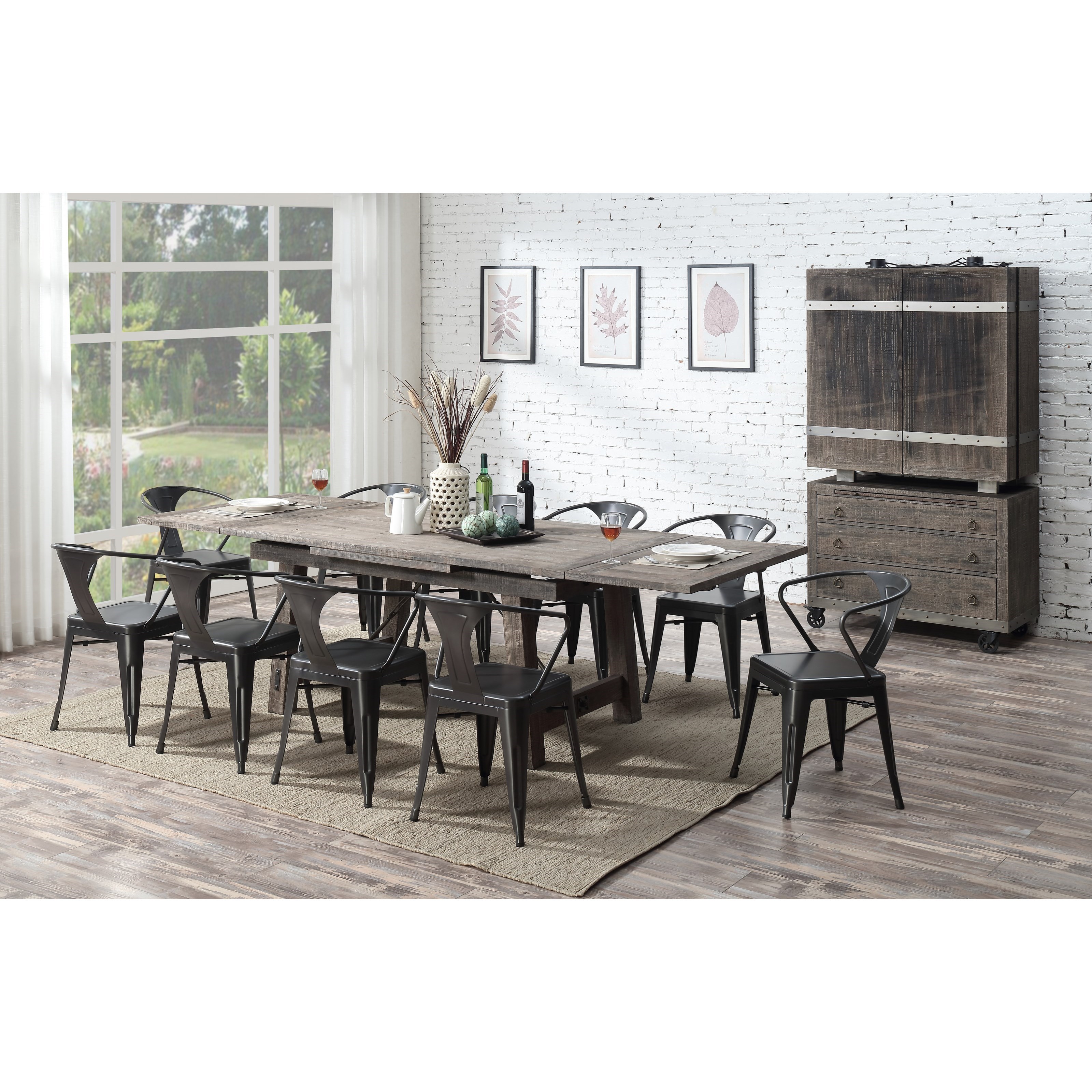 Emerald Dakota D570 50 Rustic Bar Cabinet With Casters And Mirror