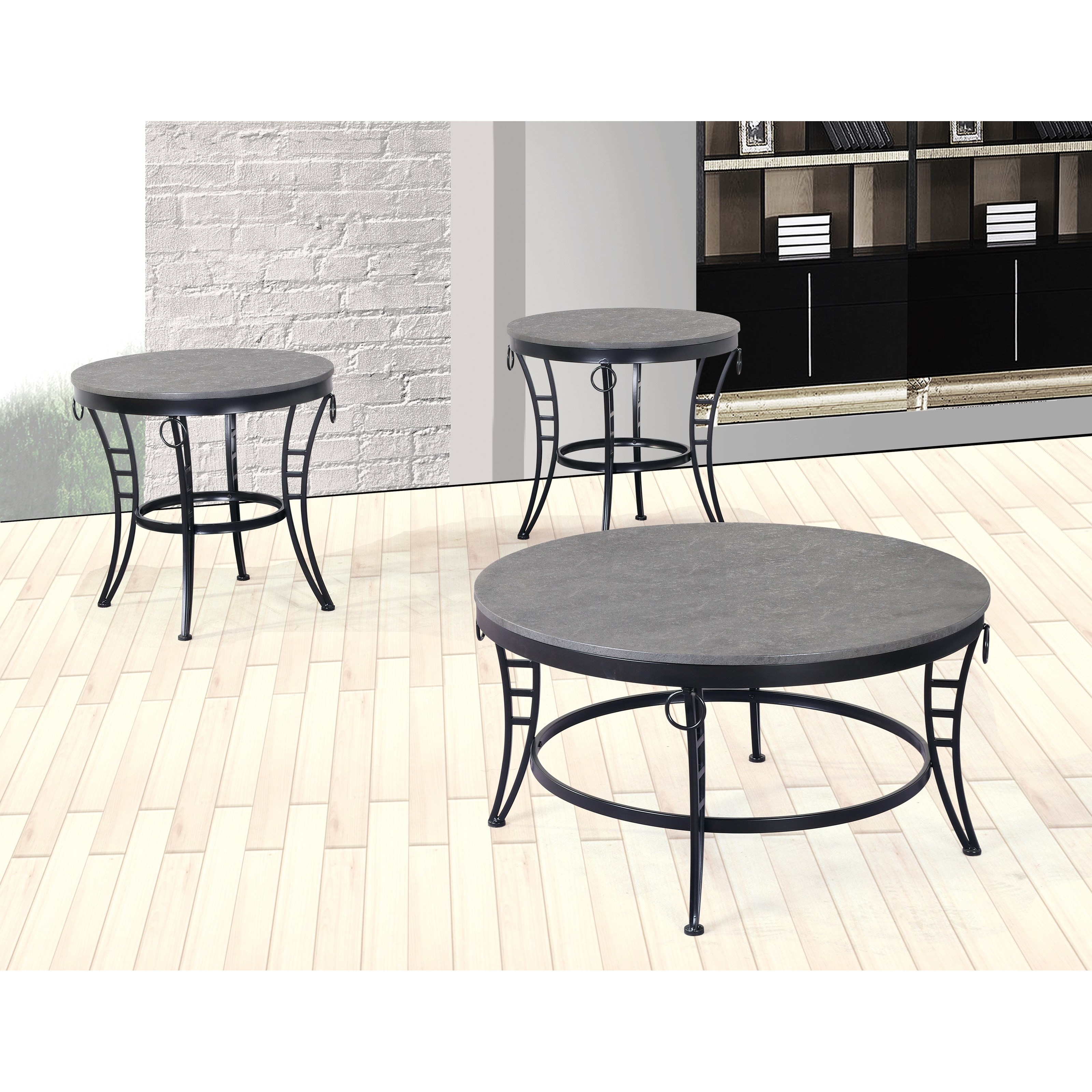 Emerald Emmerson T229 00 Contemporary 35 Round Coffee Table With Metal Base Northeast Factory Direct Cocktail Coffee Tables