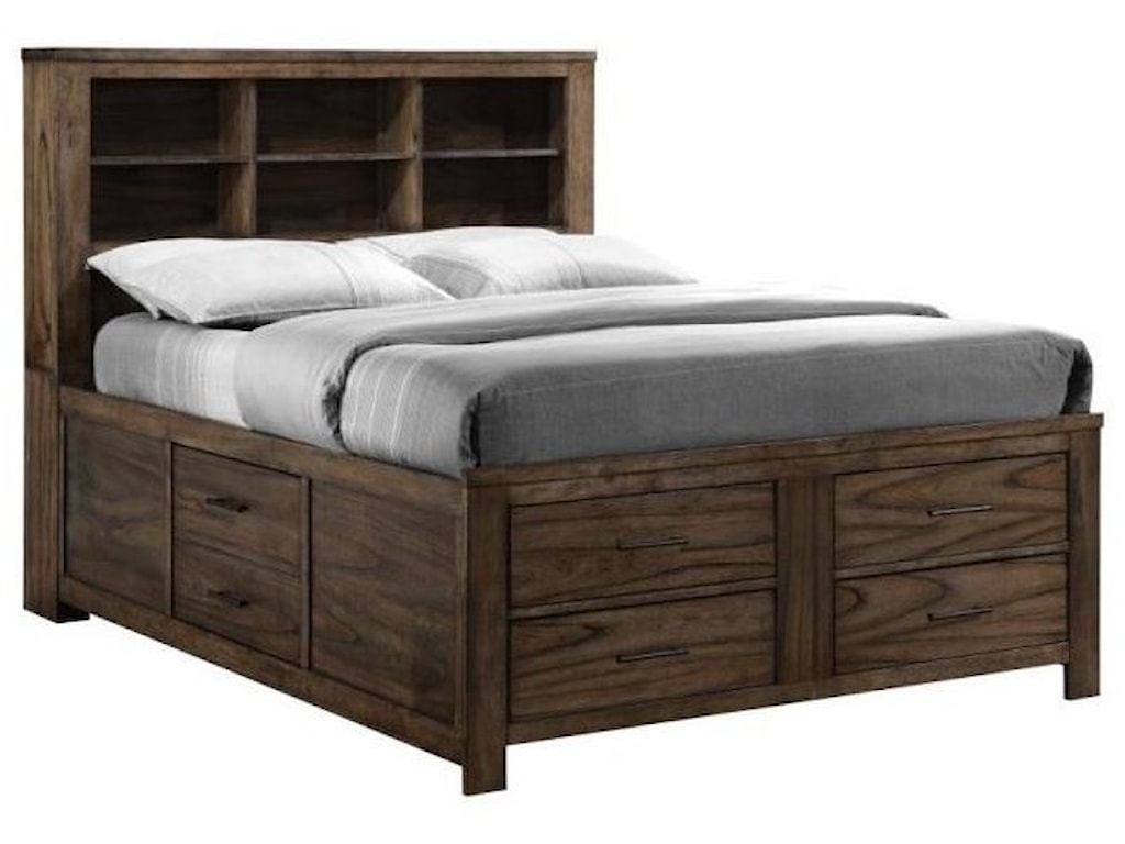 Storage Bed With Bookcase Headboard Sadler S Home Furnishings