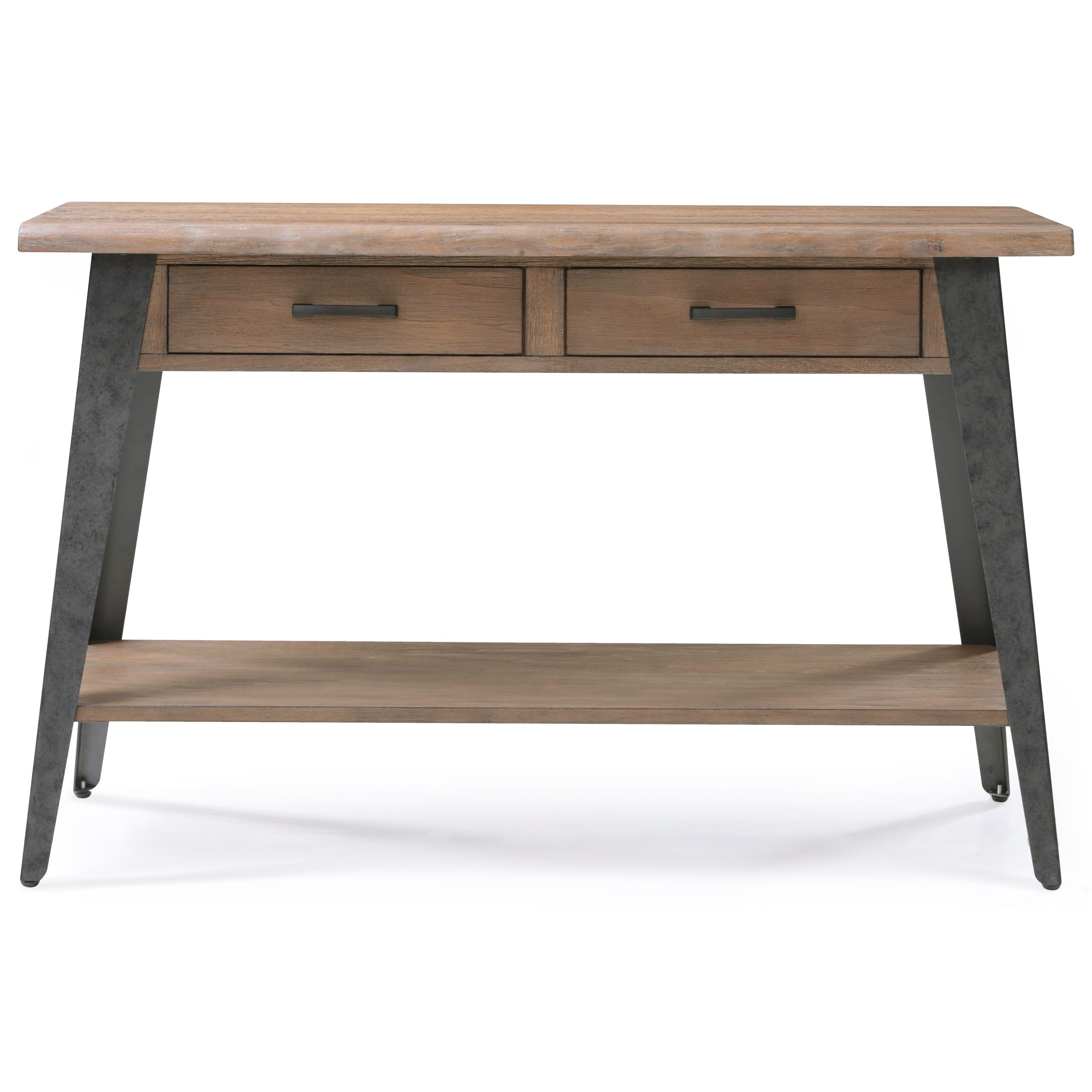 Emerald Harper S Mill T611 02 Rustic Sofa Table With Metal Legs Northeast Factory Direct Sofa Tables Consoles