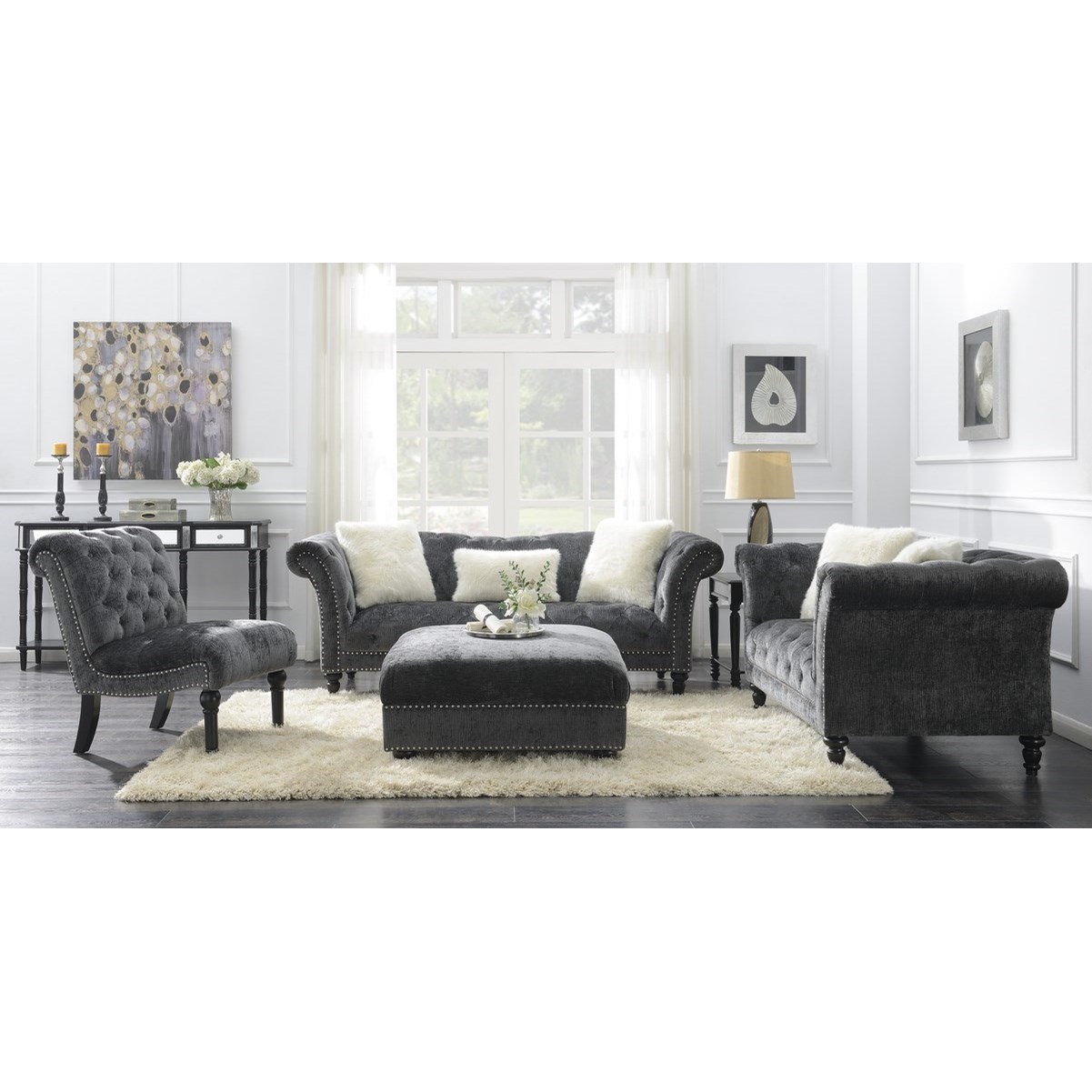 Emerald Hutton Ii U3164 01 53 Traditional Loveseat With 2 Accent