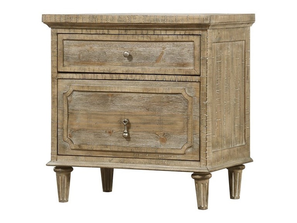 Two Drawer Nightstand With Outlet And Usb Port Interlude By Emerald Interludetwo Drawer Nightstand