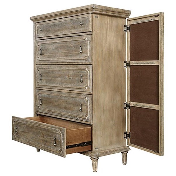 Emerald Interlude B560 05 5 Drawer Chest With Felt Lined Side