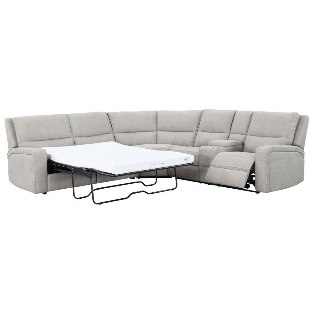 Emerald Medford U8055 13 46 28 05 K Contemporary 3 Piece Power Reclining Sleeper Sectional With Console Northeast Factory Direct Reclining Sectional Sofas