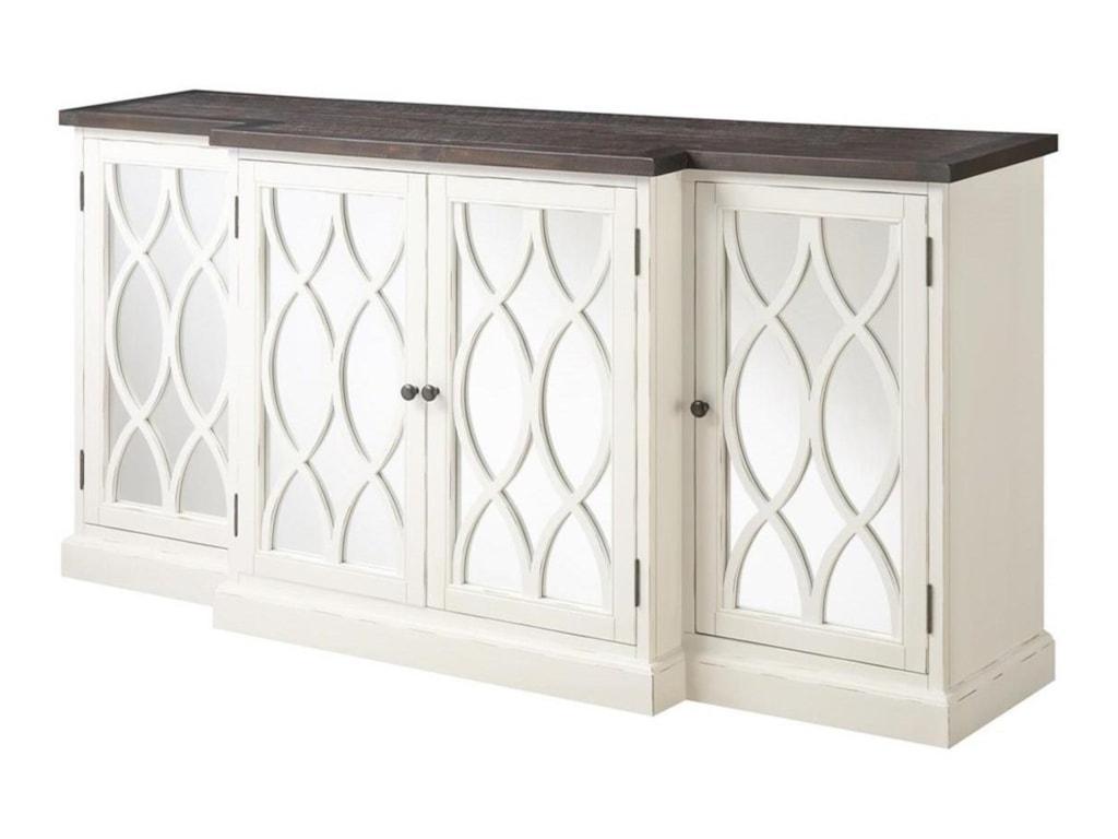 Emerald Mountain Retreat 78 Buffect Storage Cabinet With Mirrored Emerald Mountain Retreat 78 Buffect Storage Cabinet With Mirrored Accents