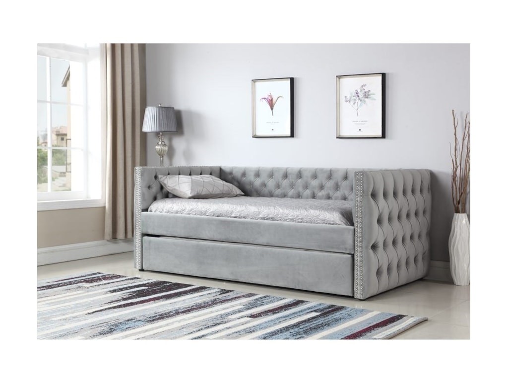 Emerald Paige B708 03 K Tufted Daybed With Trundle Great American Emerald Paigetufted Daybed