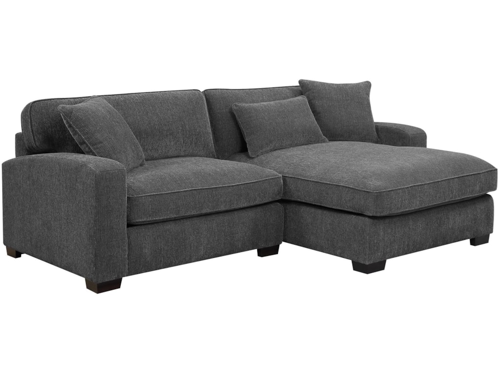 Emerald Repose Casual Two Piece Sectional Sofa With Raf Chaise And 3 Emerald Reposetwo Piece Sectional Sofa W Raf Chaise