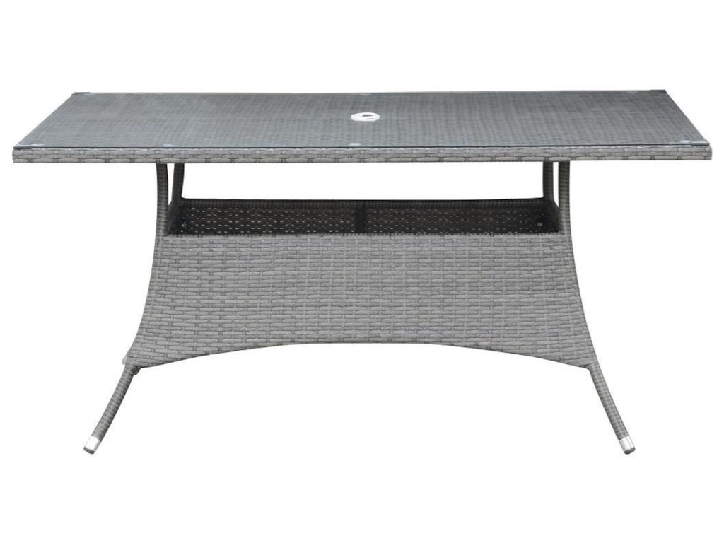 Ridgemonte Outdoor Dining Table With Umbrella Hole And Gl Top Outdoor Dining Table With Umbrella Hole
